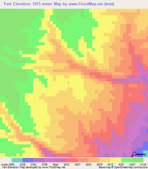 Yani,Bolivia Elevation Map