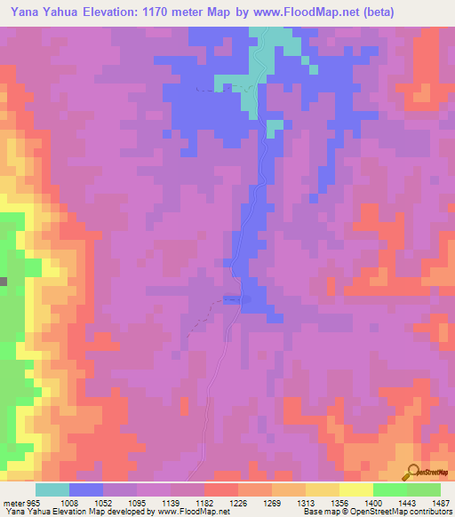 Yana Yahua,Bolivia Elevation Map