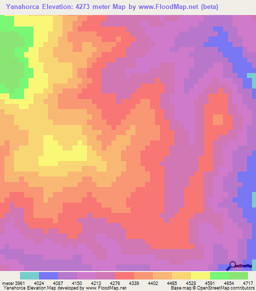 Yanahorca,Bolivia Elevation Map