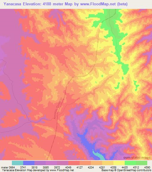Yanacasa,Bolivia Elevation Map