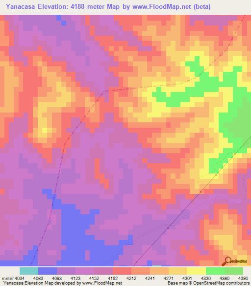 Yanacasa,Bolivia Elevation Map