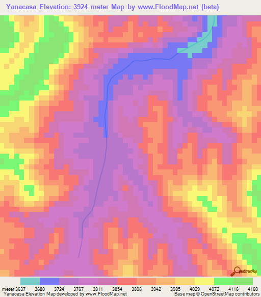 Yanacasa,Bolivia Elevation Map