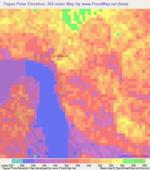 Yagua Pinta,Bolivia Elevation Map