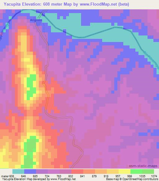 Yacupita,Bolivia Elevation Map