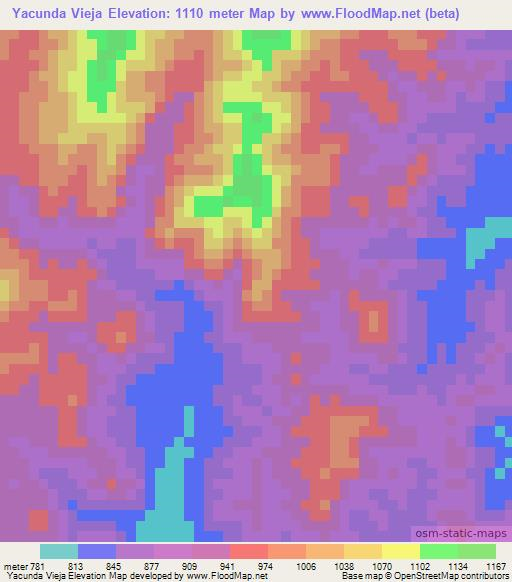 Yacunda Vieja,Bolivia Elevation Map