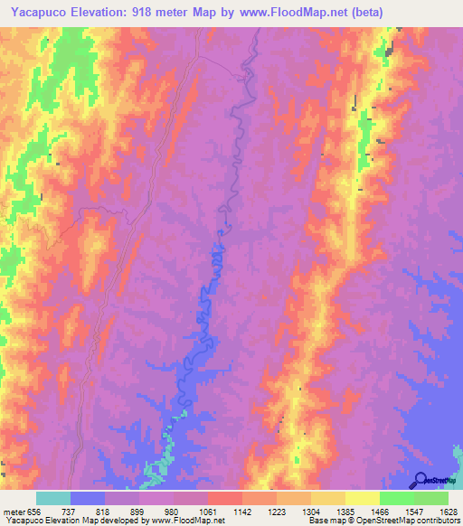 Yacapuco,Bolivia Elevation Map
