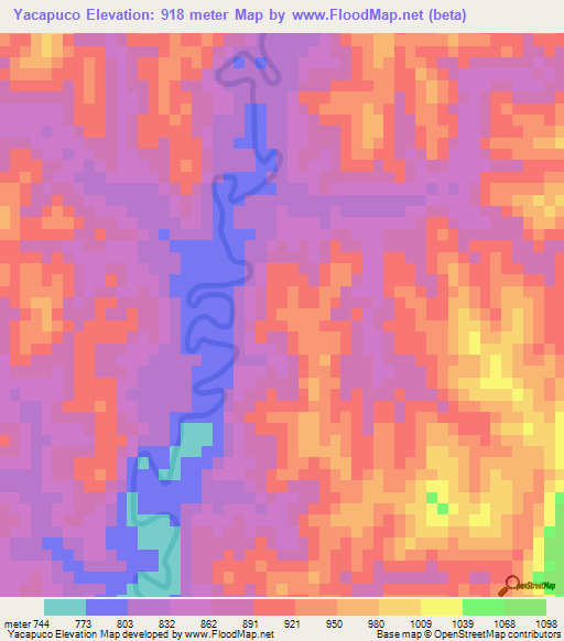 Yacapuco,Bolivia Elevation Map