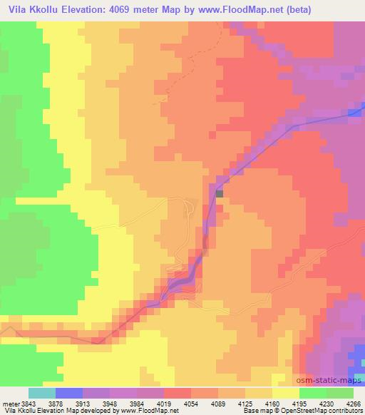 Vila Kkollu,Bolivia Elevation Map