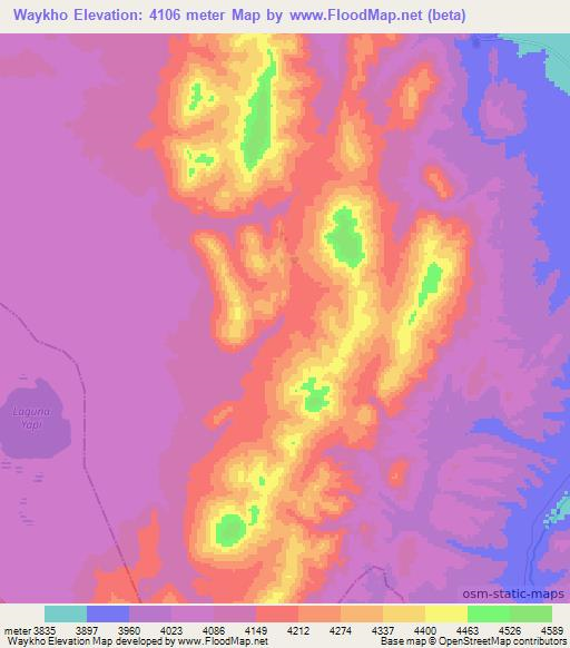 Waykho,Bolivia Elevation Map