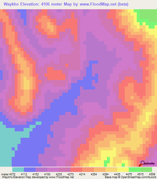 Waykho,Bolivia Elevation Map