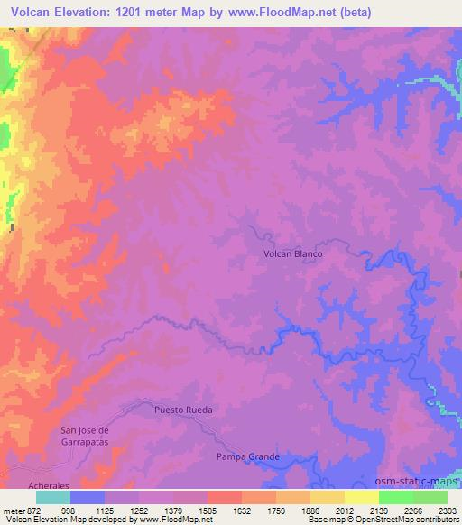 Volcan,Bolivia Elevation Map