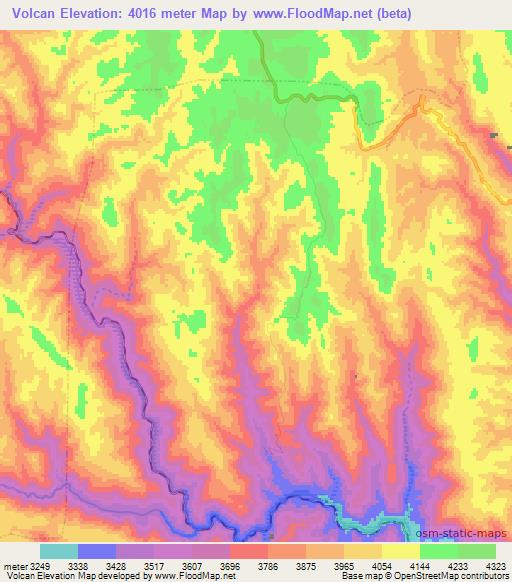 Volcan,Bolivia Elevation Map