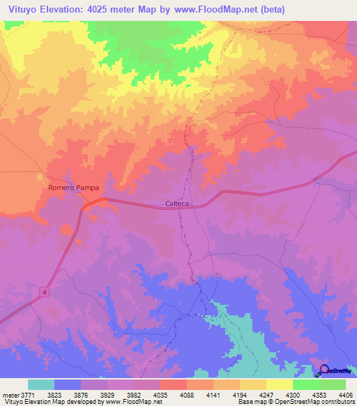 Vituyo,Bolivia Elevation Map