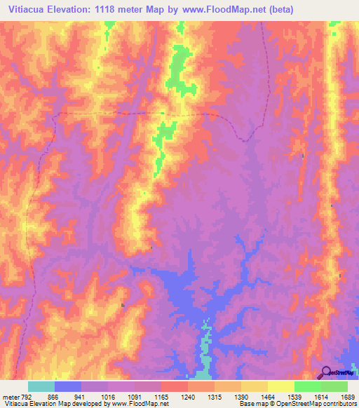 Vitiacua,Bolivia Elevation Map