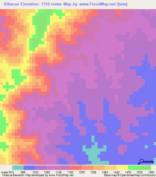 Vitiacua,Bolivia Elevation Map