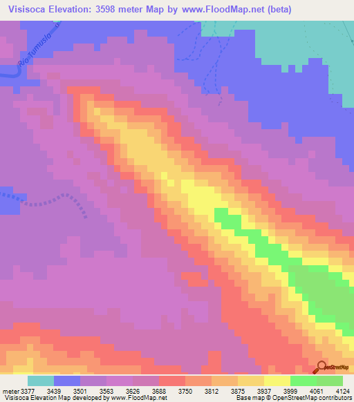 Visisoca,Bolivia Elevation Map