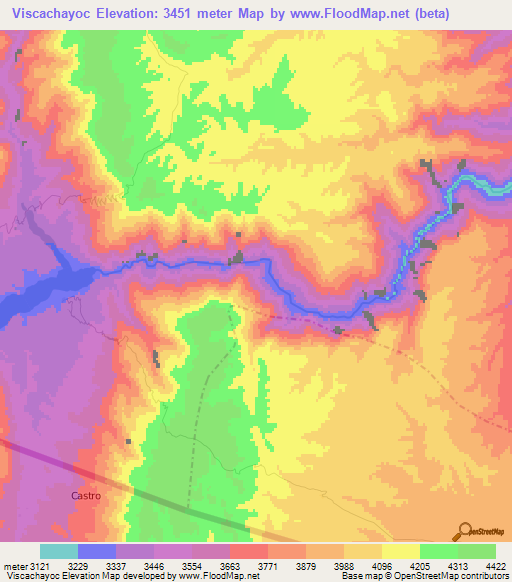 Viscachayoc,Bolivia Elevation Map