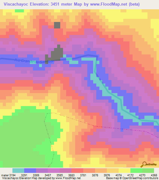 Viscachayoc,Bolivia Elevation Map