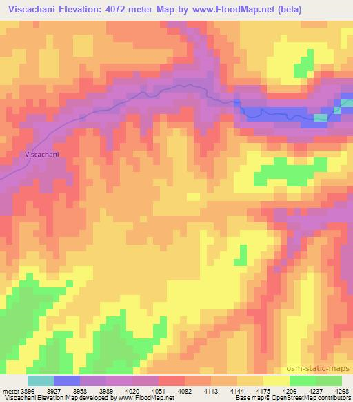 Viscachani,Bolivia Elevation Map