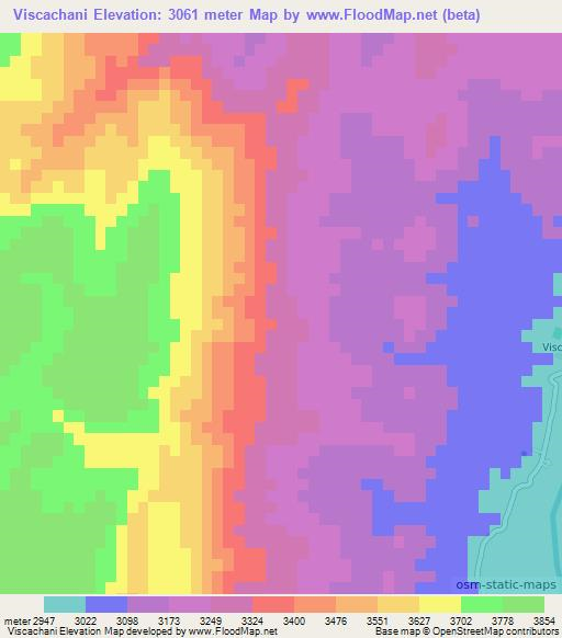 Viscachani,Bolivia Elevation Map