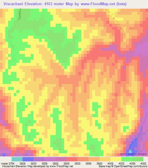 Viscachani,Bolivia Elevation Map