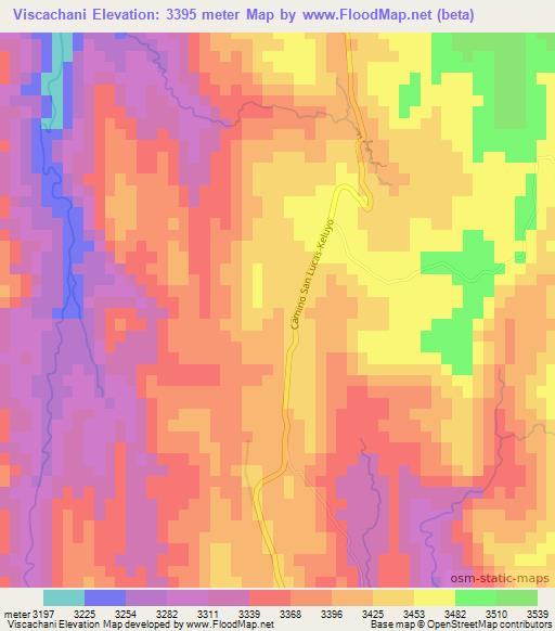 Viscachani,Bolivia Elevation Map