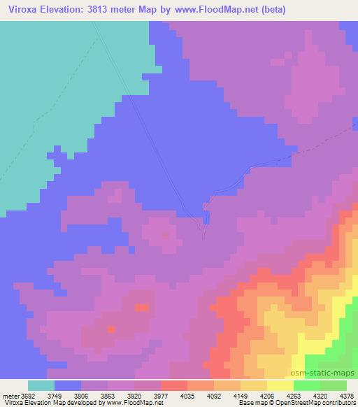 Viroxa,Bolivia Elevation Map