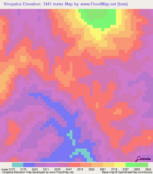 Viropalca,Bolivia Elevation Map