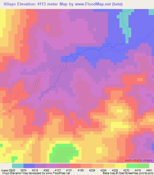 Viluyo,Bolivia Elevation Map