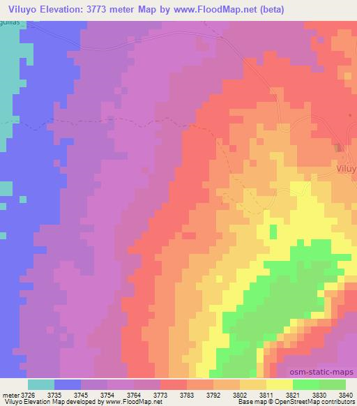 Viluyo,Bolivia Elevation Map