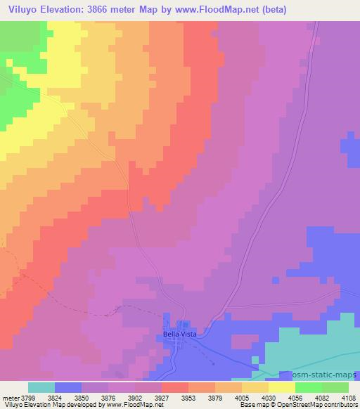 Viluyo,Bolivia Elevation Map