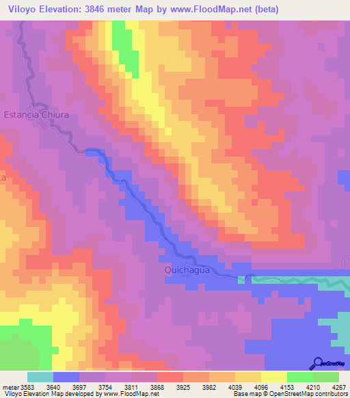 Viloyo,Bolivia Elevation Map