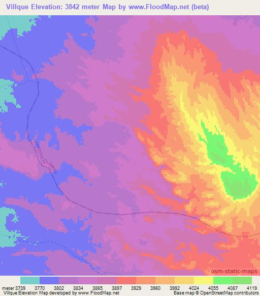 Villque,Bolivia Elevation Map