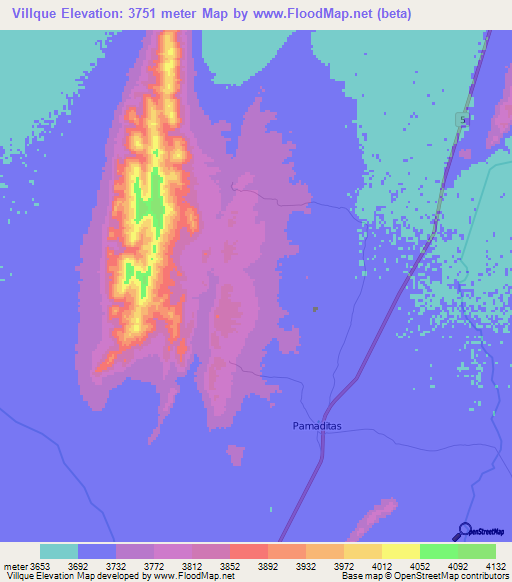 Villque,Bolivia Elevation Map