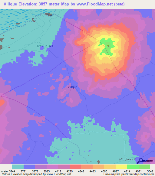 Villque,Bolivia Elevation Map
