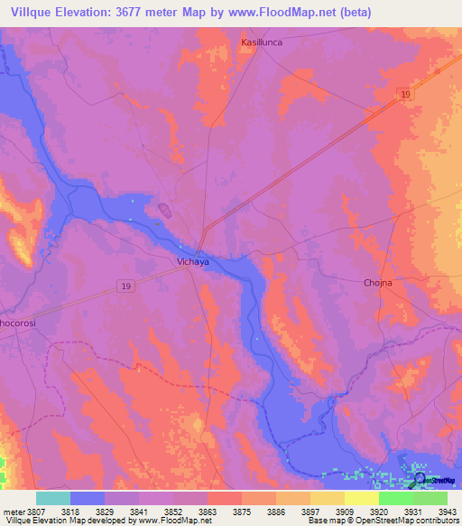 Villque,Bolivia Elevation Map