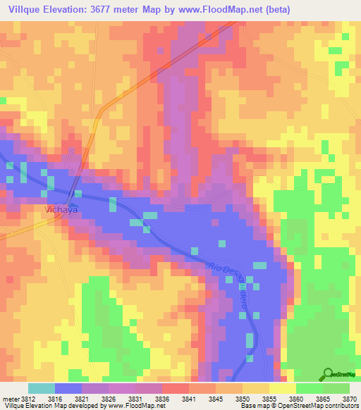 Villque,Bolivia Elevation Map