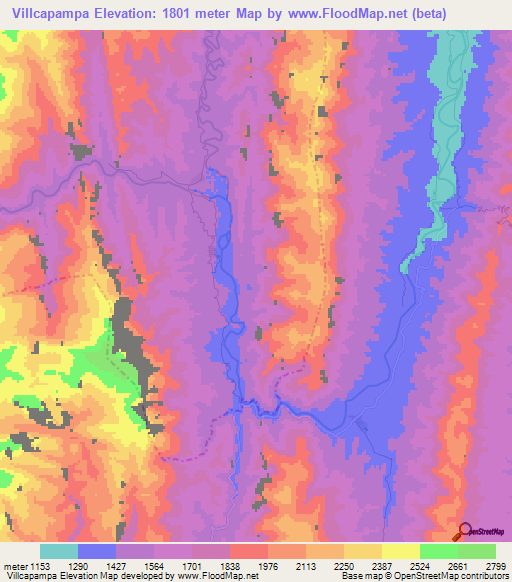 Villcapampa,Bolivia Elevation Map