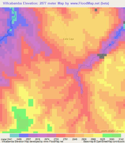 Villcabamba,Bolivia Elevation Map
