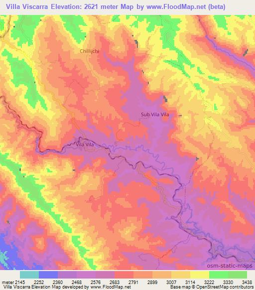 Villa Viscarra,Bolivia Elevation Map