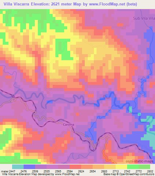 Villa Viscarra,Bolivia Elevation Map