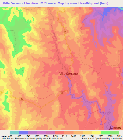 Villa Serrano,Bolivia Elevation Map
