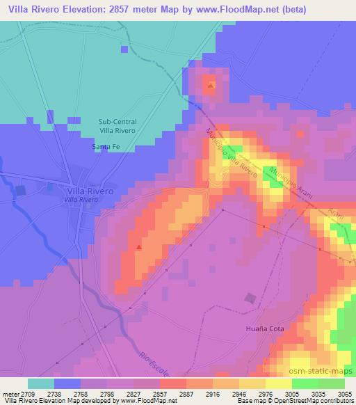 Villa Rivero,Bolivia Elevation Map