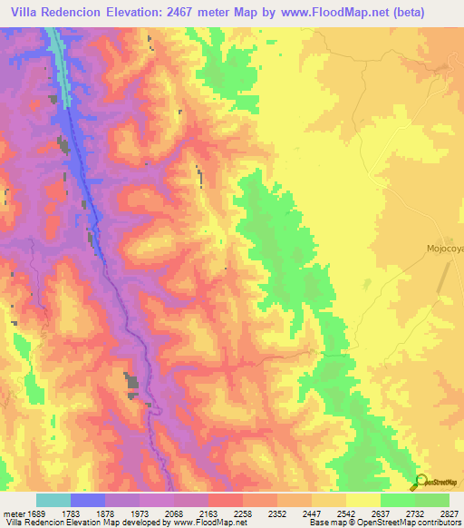 Villa Redencion,Bolivia Elevation Map