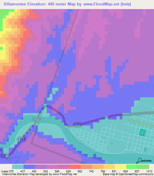 Villamontes,Bolivia Elevation Map