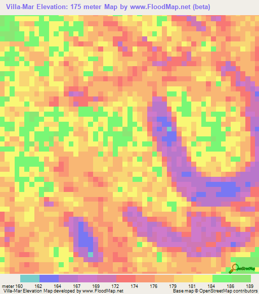 Villa-Mar,Bolivia Elevation Map