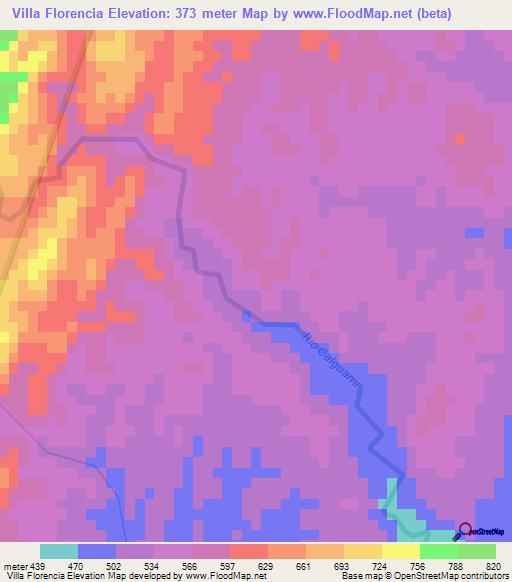 Villa Florencia,Bolivia Elevation Map