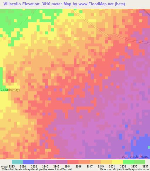 Villacollo,Bolivia Elevation Map