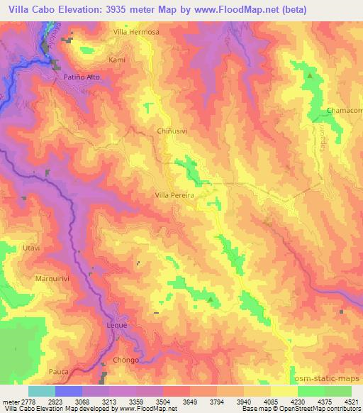Villa Cabo,Bolivia Elevation Map