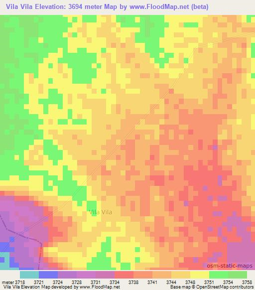 Vila Vila,Bolivia Elevation Map